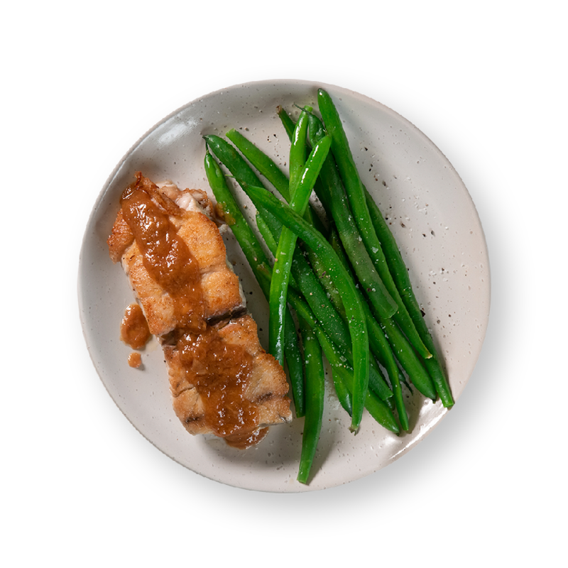 Barramundi with Miso Butter Sauce & Seasonal Greens