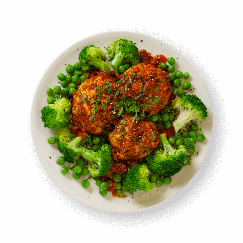 Middle Eastern Chicken Rissoles w. Seasonal Greens