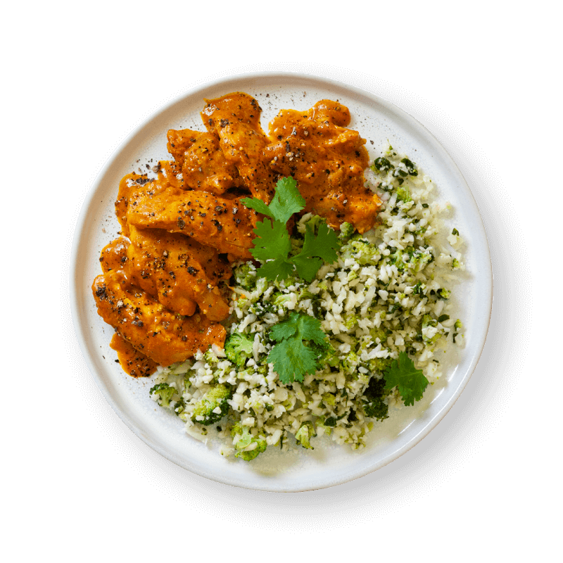 Butter Chicken with Broccoli & Cauliflower Rice