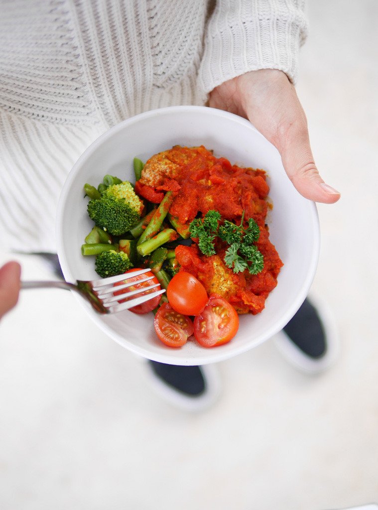 Middle Eastern Chicken Rissoles w. Seasonal Greens
