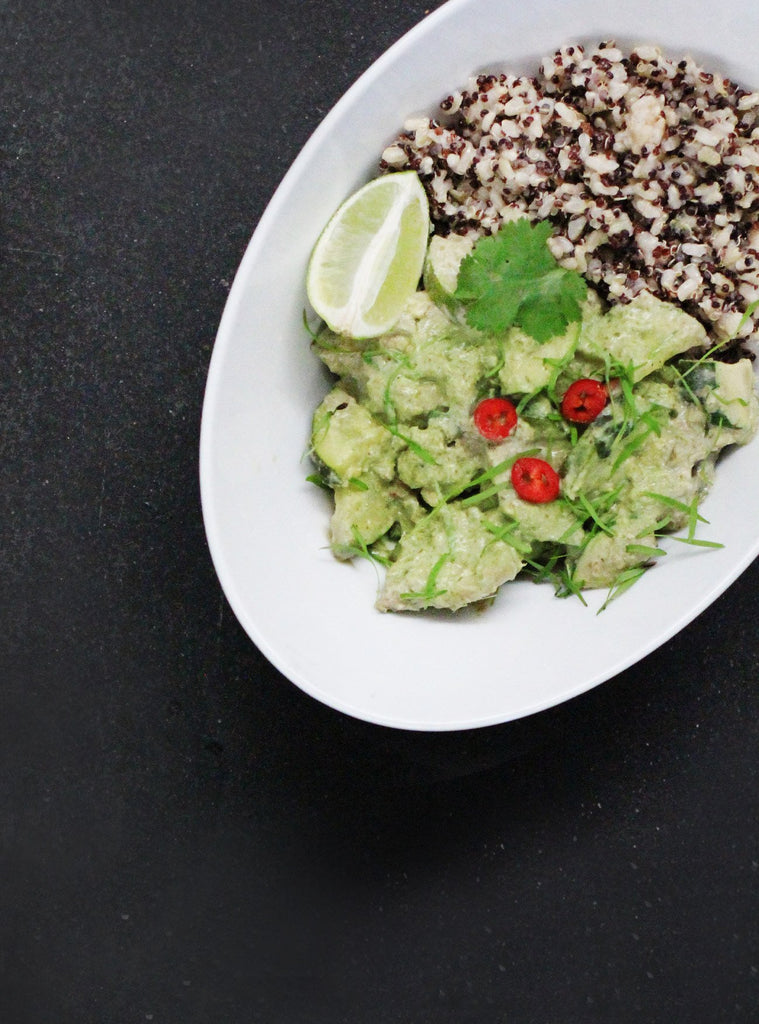Green Chicken Curry with Brown Rice & Quinoa - Healthy ready meals