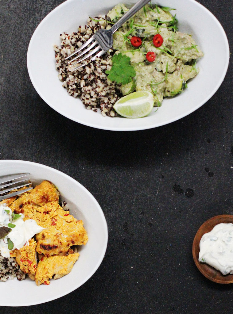 Green Chicken Curry with Brown Rice & Quinoa - Healthy ready meals