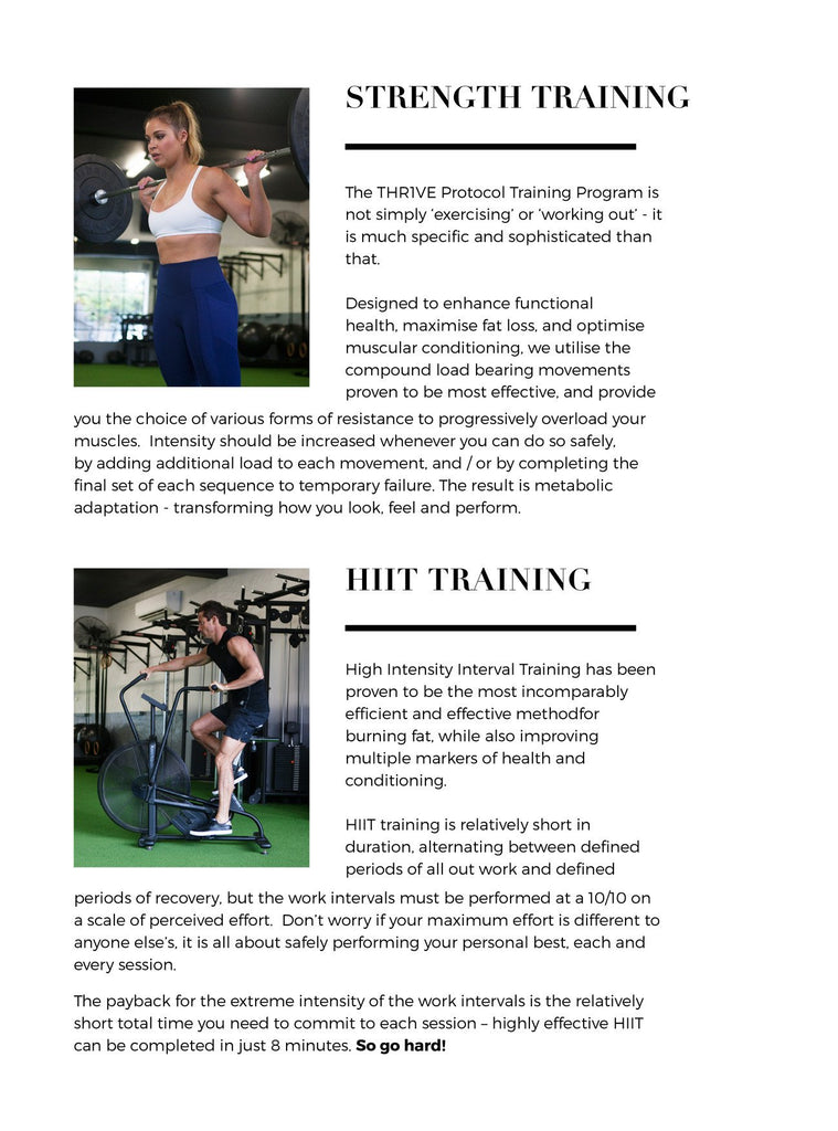 THR1VE Protocol eBook - Fitness program