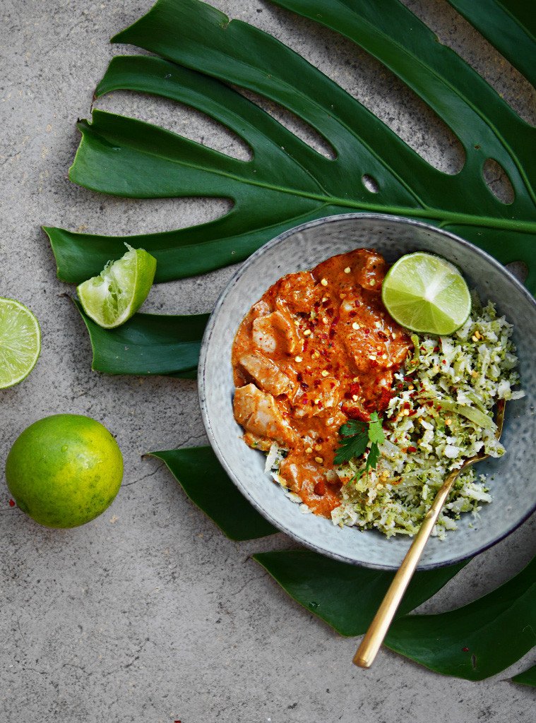 Chicken Rendang with Broccoli & Cauliflower Rice