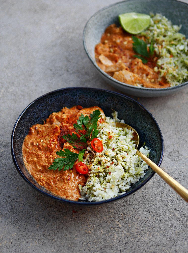 Chicken Rendang with Broccoli & Cauliflower Rice