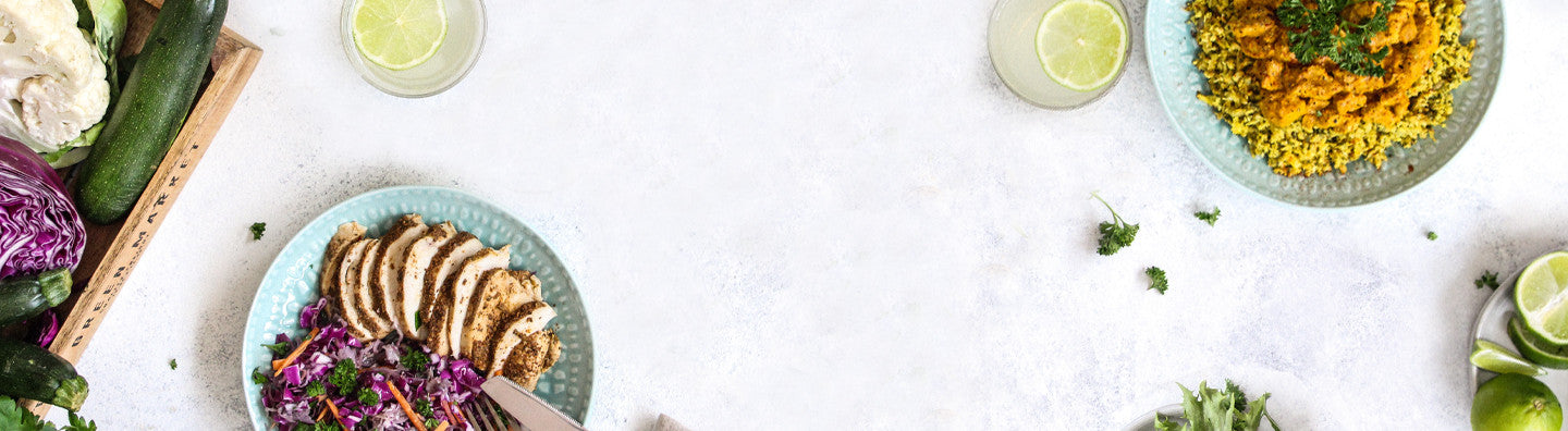 Banner with delicious Thrive food