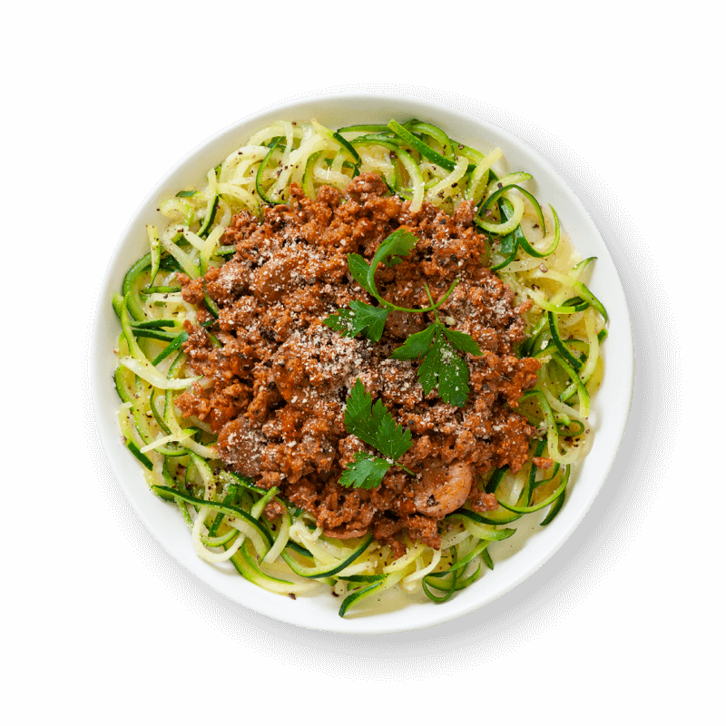 Beef Bolognese with Roasted Zucchini