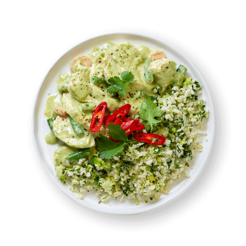 Thai Green Chicken Curry with Broccoli & Cauliflower Rice