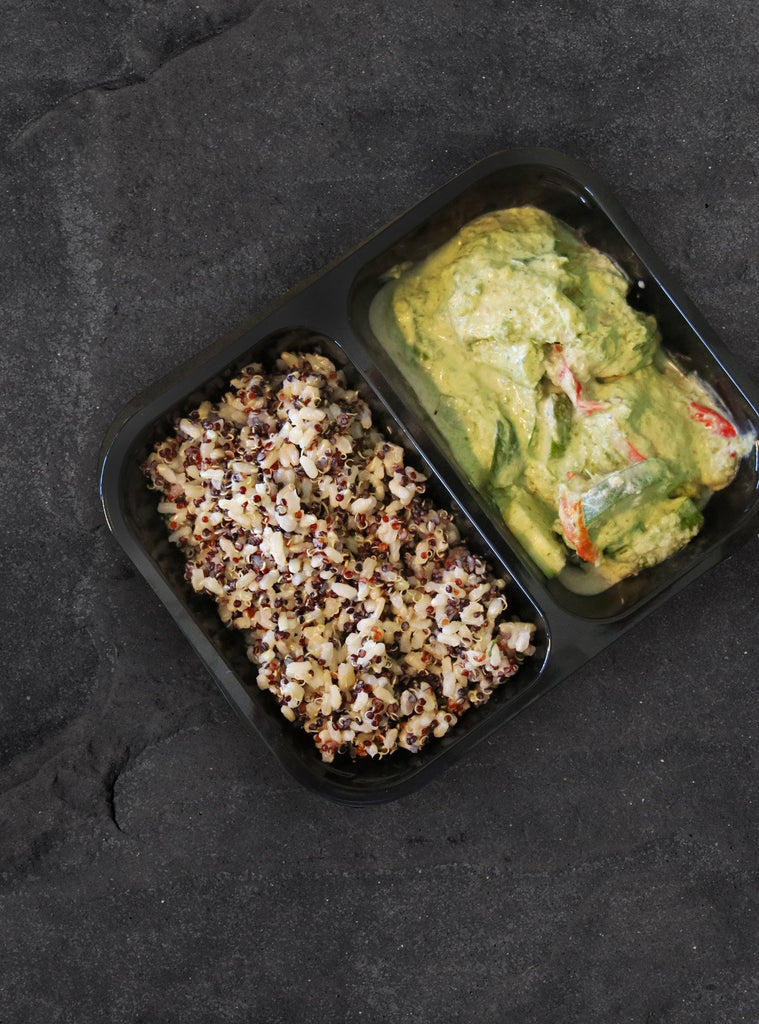 Green Chicken Curry with Brown Rice & Quinoa - Healthy ready meals